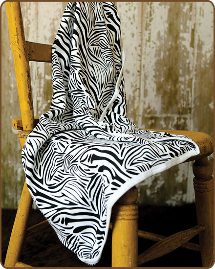 zebra print plush blanket