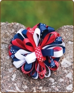 Boutique Twisted Puff - Red/White/Blue Dots