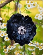 Peony Flower Clippie Smaller Black