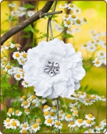 Dahlia Flower Clippie White - 3.5 inch