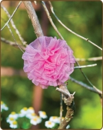 Mesh Flower Clippie - Hot Pink
