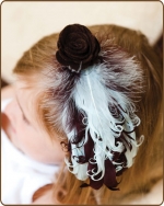 Brown/Baby Blue Feather Headband