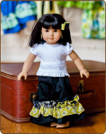 Doll Ruffled Pants - Yellow/Black