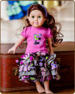 Doll Ruffled Skirt and/or Embroidered Shirt - Purple