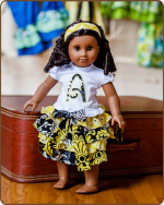 Doll Ruffled Skirt and/or Embroidered Shirt - Yellow/Black
