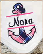 Pink Navy Anchor Blanket