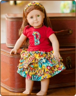 Doll Ruffled Skirt and/or Embroidered Shirt - Yellow/Red