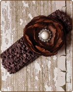 Chocolate Crochet Headbands 2.5 inch