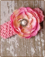 Light Pink Crochet Headbands 2.5 inch