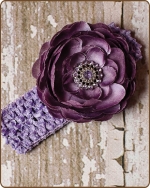 Plum/Light Purple Crochet Headbands 2.5 inch