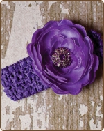 Purple Crochet Headbands 2.5 inch