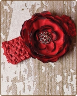 Red Crochet Headbands 2.5 inch