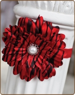 Red Zebra Flower Fold Over Elastic Headband