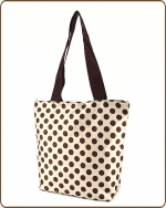 Polka Dots Print Tote Bag Gold/Brown