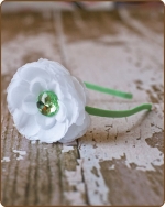 Minty Green Flower Satin Lined Metal Headband