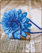 Simply Blue Flower Satin Lined Metal Headband