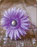 Soft Lavender Flower Satin Lined Metal Headband