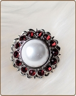 Amelia Filigree Ring in Red