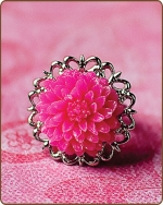 Madeline Filigree Ring in Hot Pink