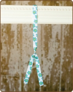 Ribbon Toggle Headband Blue Flowers