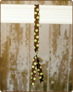 Ribbon Toggle Headband Green/Brown Polka Dots