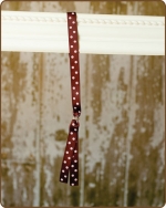 Ribbon Toggle Headband Brown w/Pink Polka Dots