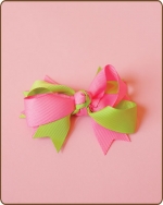 Boutique Twisted Bow Apple/Hot Pink