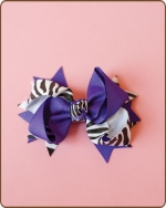 Boutique Twisted Bow Regal Purple Zebra