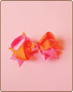 Boutique Twisted Bow Orange/Hot Pink