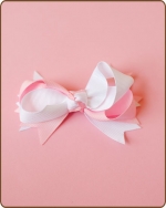Boutique Twisted Bow Pink/White