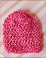 Crochet Waffle Beanie Hot Pink