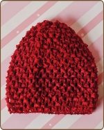 Crochet Waffle Beanie Red