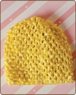 Crochet Waffle Beanie Yellow