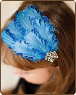 Blue/Dark Blue Feather Headband