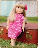 18 inch Doll Pillowcase Dress -  Hot Pink Dots