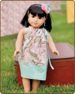 18 inch Doll Pillowcase Dress - Pink/Blue/Green